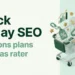 Illustration bannière Black Friday SEO avec chariot d'achat, étiquettes de promotion et maillons de netlinking