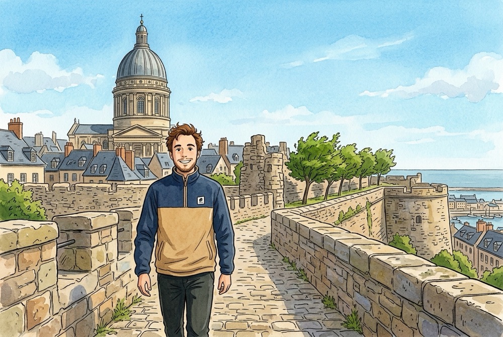 Antoine Broin illustré sur les remparts de la Ville Haute à Boulogne-sur-Mer