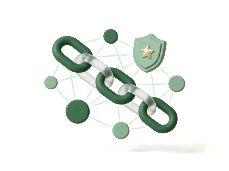 Illustration 3D netlinking maillage externe et autorité de domaine SEO
