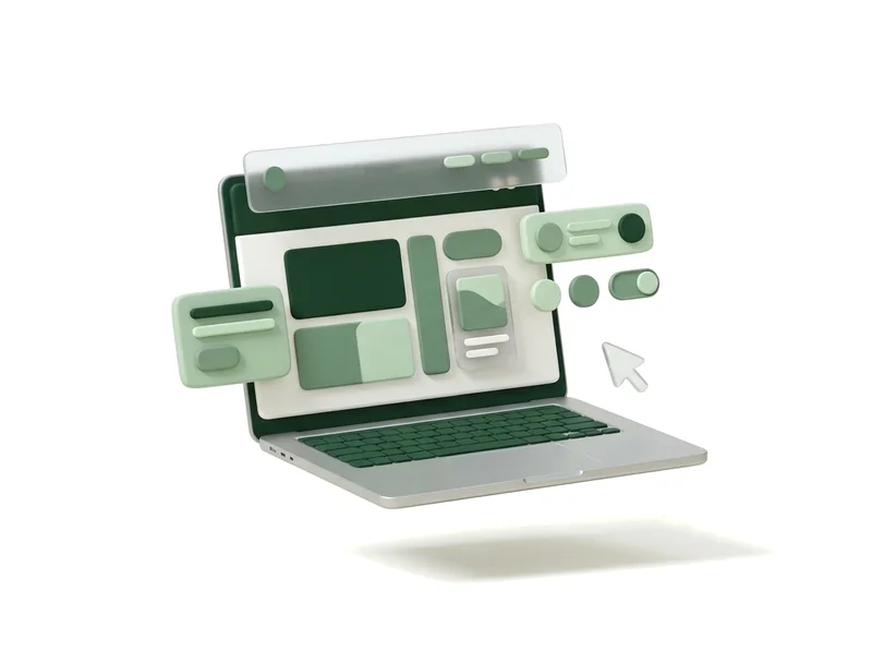 Illustration 3D création et refonte de site internet vitrine sur-mesure