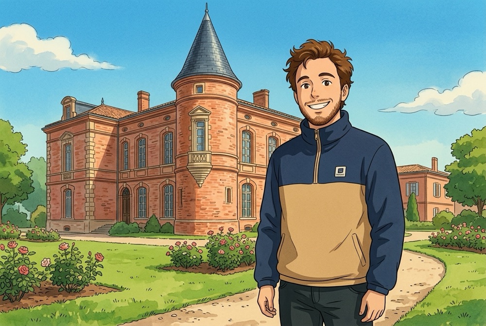 Antoine Broin illustré dans le parc du château de la mairie à Tournefeuille